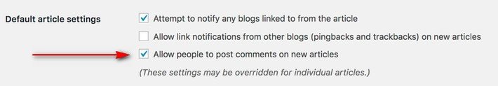 Wordpress Comment Setting