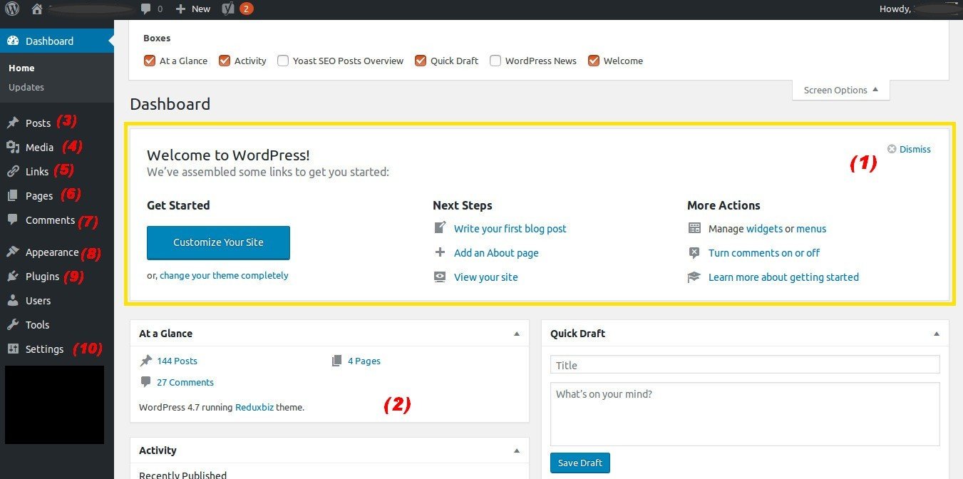 Wordpress Dashboard - How to create a website? Website kaise banaye?